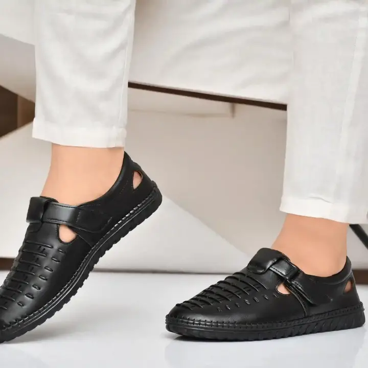 Nexsy Men’s Roman Sandals | Outdoor & Casual Sandals for Men & Boys – Black (Model 101)