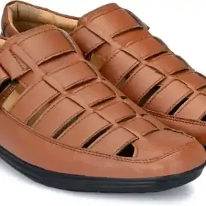 Nexsy Latest Fabulous Men Sandals | Roman Sandals / Outdoor Sandals for Men & Boys – Model 104 TAN