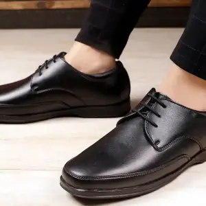 Nexsy Latest Trendy Men Formal Shoes |Black Derby Shoes| Office Shoes For Men's & Boys - Black (LACE05)